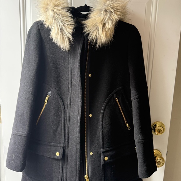 J. Crew Jackets & Blazers - J. Crew Black wool Chateau Parka Stadium cloth